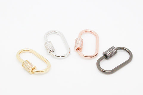 U Shape Screw on cz clasp, Gold, Silver, Rosegold, Gunmetal, WHOLESALE