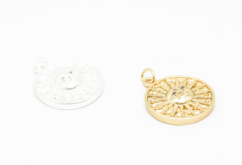 Matte Sun God, Gold or Silver Pendant, WHOLESALE,CPG190,CPS190
