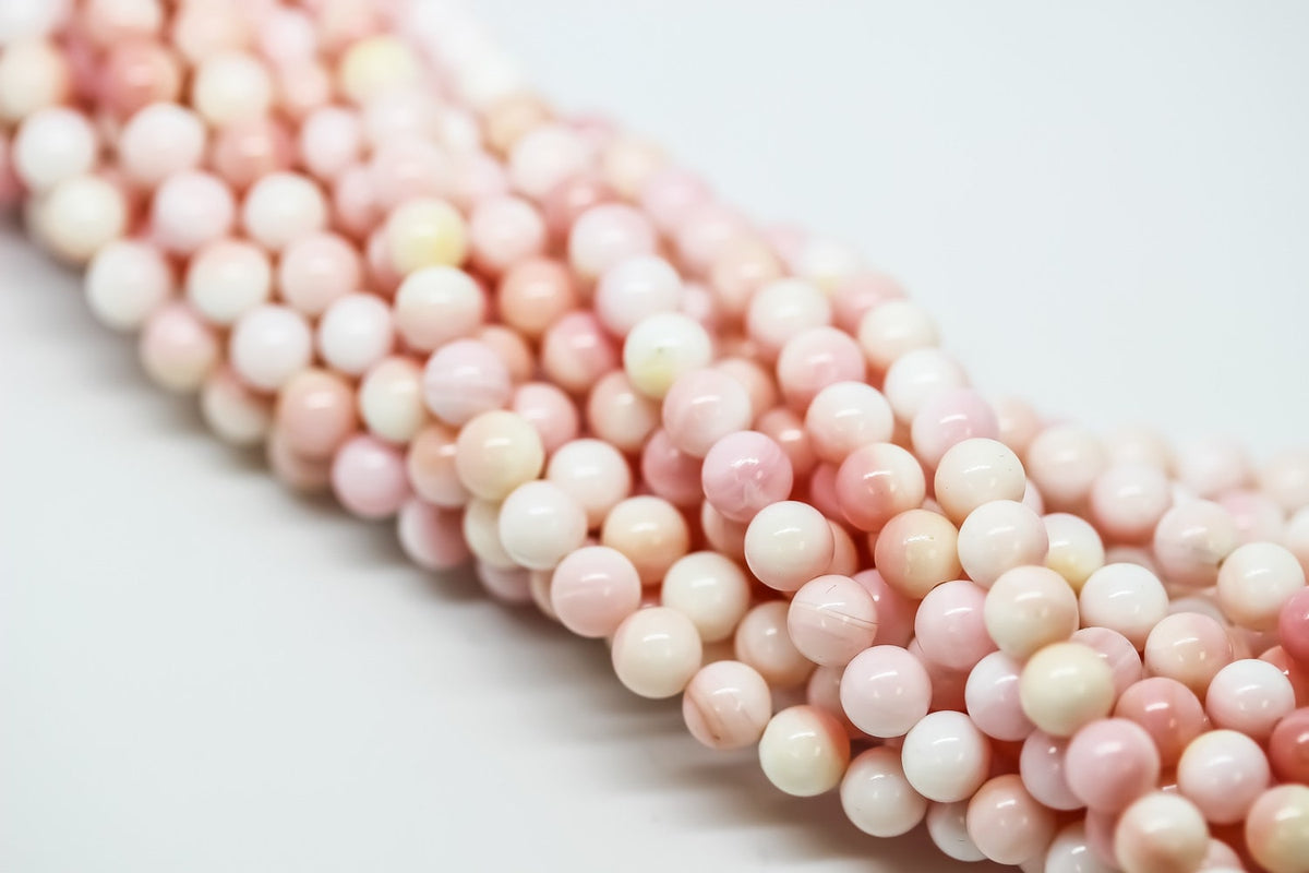 -6mm Natural Queen Conch Round Beads, Full Strand, WHOLESALE