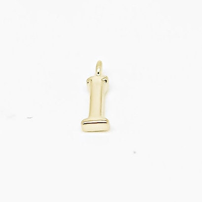 I-P 5 pcs, 10 pcs or 50 pcs, Gold Plain 6mm Alphabet Charm, WHOLESALE