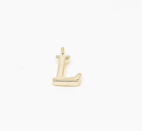 I-P 5 pcs, 10 pcs or 50 pcs, Gold Plain 6mm Alphabet Charm, WHOLESALE