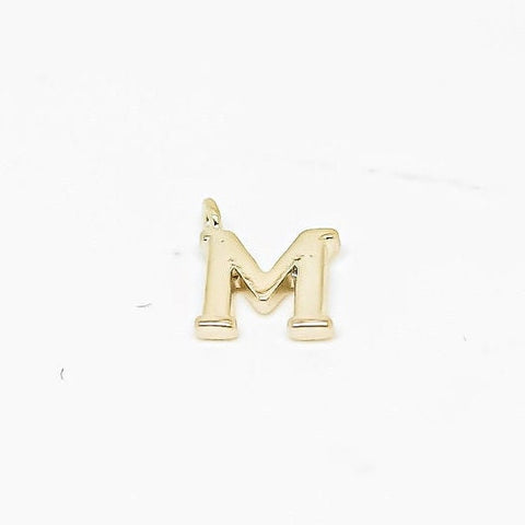 I-P 5 pcs, 10 pcs or 50 pcs, Gold Plain 6mm Alphabet Charm, WHOLESALE