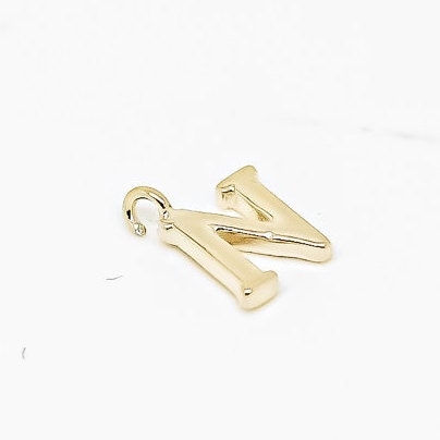 I-P 5 pcs, 10 pcs or 50 pcs, Gold Plain 6mm Alphabet Charm, WHOLESALE