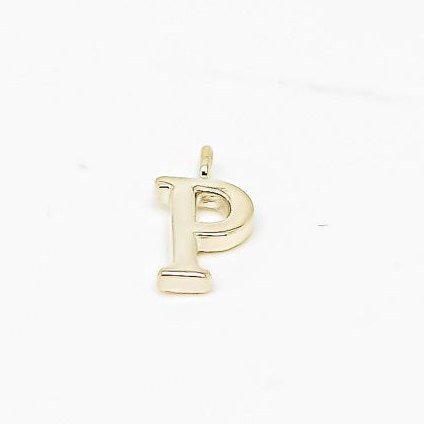 I-P 5 pcs, 10 pcs or 50 pcs, Gold Plain 6mm Alphabet Charm, WHOLESALE