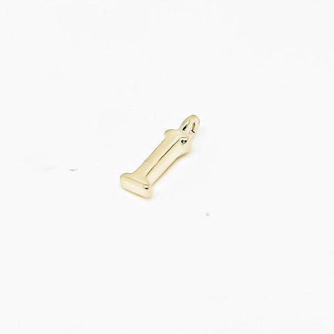 I-P 5 pcs, 10 pcs or 50 pcs, Gold Plain 6mm Alphabet Charm, WHOLESALE