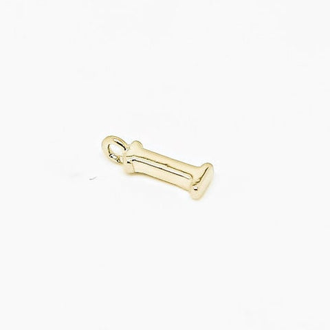 I-P 5 pcs, 10 pcs or 50 pcs, Gold Plain 6mm Alphabet Charm, WHOLESALE