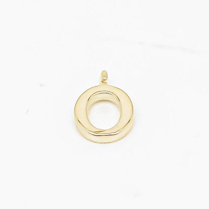 I-P 5 pcs, 10 pcs or 50 pcs, Gold Plain 6mm Alphabet Charm, WHOLESALE