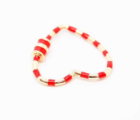 Red enamel Heart Screw on Clasp, 1 pc, 5 pcs, 10 pcs, WHOLESALE CLG108