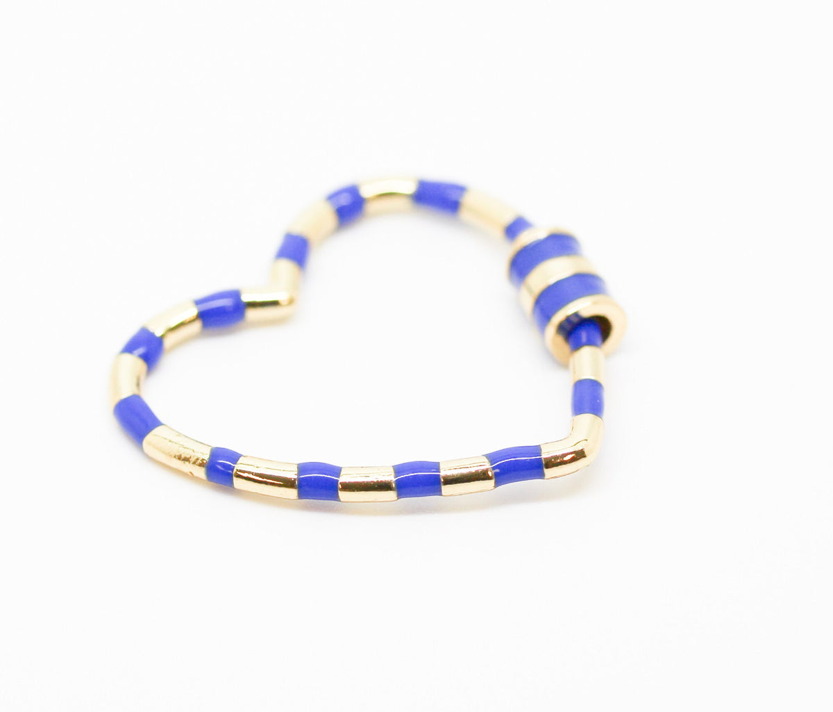 Navy Blue Enamel Heart Screw on Clasp, 30mm, 1 pc, 5 pcs, 10 pcs, WHOLESALE CLG109