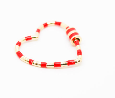 Red enamel Heart Screw on Clasp, 1 pc, 5 pcs, 10 pcs, WHOLESALE CLG108