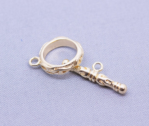 Set of 5 pieces, Gold Textured Toggle Clasp,  WHOLESALE,CLG036