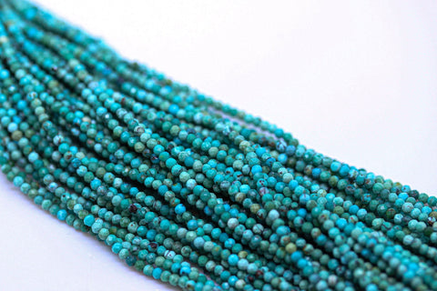 Natural Blue Turquoise AA 2mm Diamond cut, FULL STRAND, Wholesale