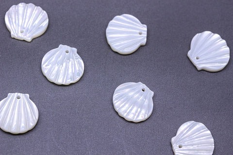 -2 pcs of Natural Mother of Pearl 12mm Shell Charms, Pendant, 1 pcs or 10 pcs, Sea Shell, Ocean Theme Jewelry, WHOLESALE