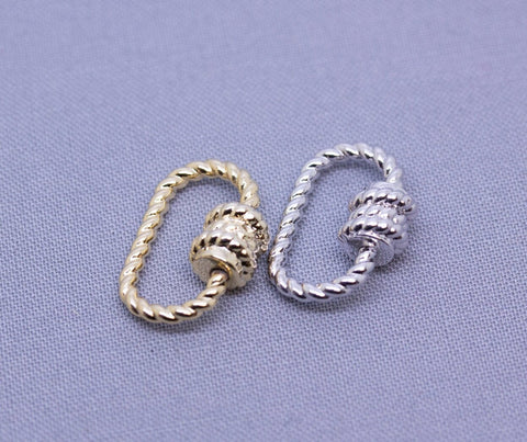 Gold or Silver Textured Screw on Clasp,Gold Carabiner lock,Enhancer Gold Clasps, 1 pc or 10 pcs, WHOLESALE,CLG097