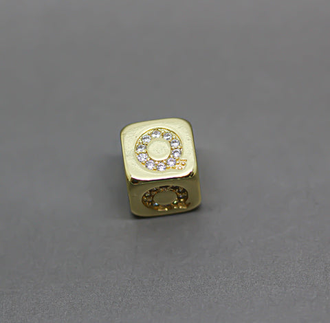 HOT SELLER Gold Alphabet Cubes, Gold Letter Cubes, M-R Letters, 9x9mm, 1pc, 5 pcs, 10 pcs, Wholesale