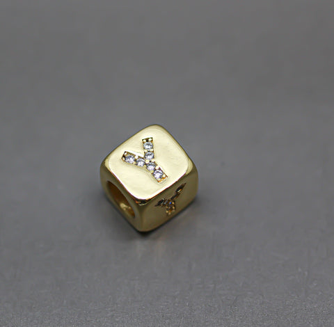 HOT SELLER Gold Alphabet Cubes, Gold Letter Cubes, S-Z Letters, 9x9mm, 1pc, 5 pcs, 10 pcs, Wholesale