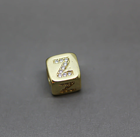 HOT SELLER Gold Alphabet Cubes, Gold Letter Cubes, S-Z Letters, 9x9mm, 1pc, 5 pcs, 10 pcs, Wholesale