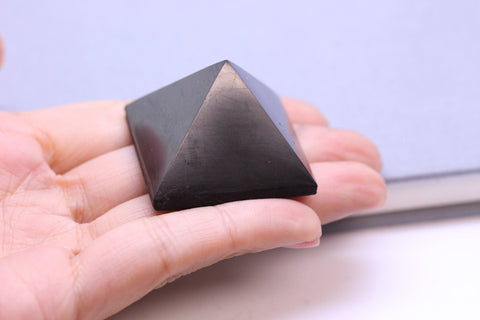 Natural 3cm Shungite Pyramid, EMF Protection, Meditation, Protection, Home Decor, Detox, Purification