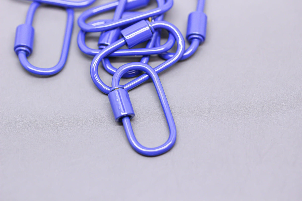 Royal Blue Large U Shape Screw Clasp, 25x14mm, Painted Carabiner Clasp, Painted Lacquer Clasp, Oval Screw Clasp, 1 pc or 10 pcs, WHOLESALE