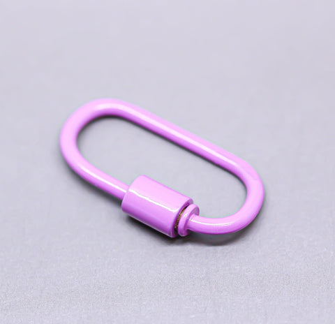 LiLac Purple Large U Shape Screw Clasp, 25x14mm, Painted Carabiner Clasp, Painted Lacquer Clasp, Oval Screw Clasp, 1 pc or 10 pcs, WHOLESALE