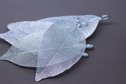 Mint Blue Real Leaf Dipped Pendant, Real Leaf Jewelry, Three inches, Natural Jewelry Component, 1 pc or 10 pcs, WHOLESALE