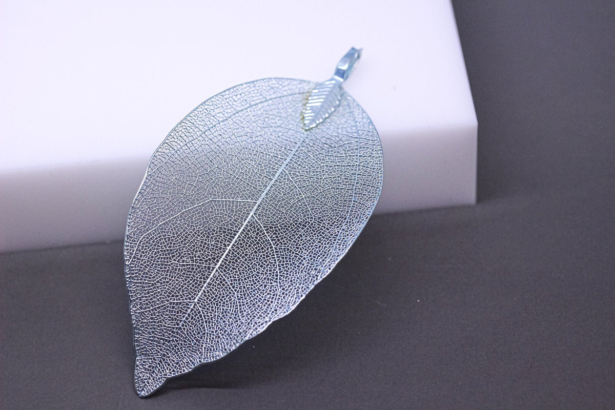 Mint Blue Real Leaf Dipped Pendant, Real Leaf Jewelry, Three inches, Natural Jewelry Component, 1 pc or 10 pcs, WHOLESALE