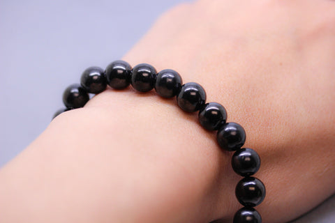 Natural Shungite4mm,6mm,8mm,10mm Stretchy Bracelet, Wearable EMF Prrotection, Root Chakra, Meditation, Protection, Detox,  WHOLESALE