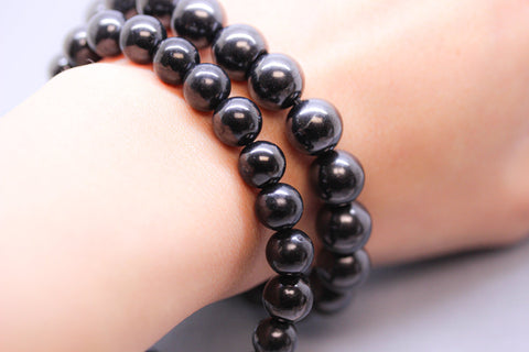 Natural Shungite4mm,6mm,8mm,10mm Stretchy Bracelet, Wearable EMF Prrotection, Root Chakra, Meditation, Protection, Detox,  WHOLESALE