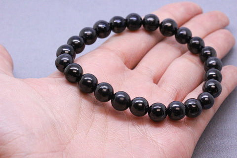 Natural Shungite4mm,6mm,8mm,10mm Stretchy Bracelet, Wearable EMF Prrotection, Root Chakra, Meditation, Protection, Detox,  WHOLESALE