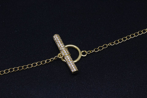 Gold Silver or Gunmetal CZ Toggle Clasp, 12mm width, 26mm long, Toggle Clasp,1 pc or 10 pcs, WHOLESALE,CLG047,CLS047