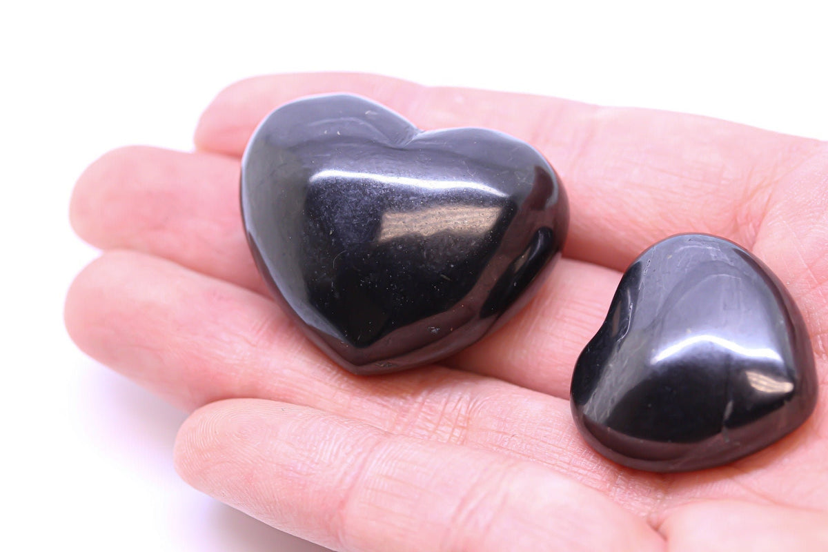 Large or Small Natural Shungite Hearts, Pocket Stone, Root Chakra, EMF protection, Meditation, Protection, Detox, Purification