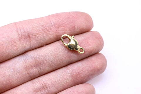 Small Gold Swivel Lobster Clasp, 15x6mm