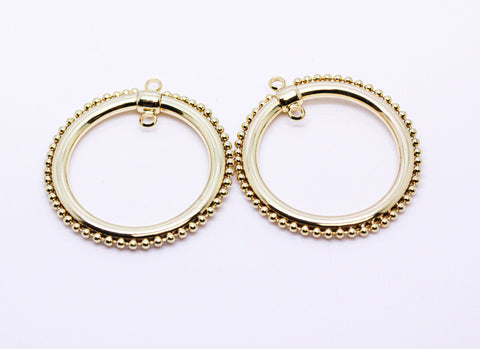 Large Gold Decorative Round Open Hoop, 31mm, Perfect for Earrings or Necklace, 1 pc or 10 pcs, WHOLESALE,CPG697