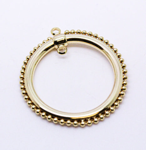 Large Gold Decorative Round Open Hoop, 31mm, Perfect for Earrings or Necklace, 1 pc or 10 pcs, WHOLESALE,CPG697