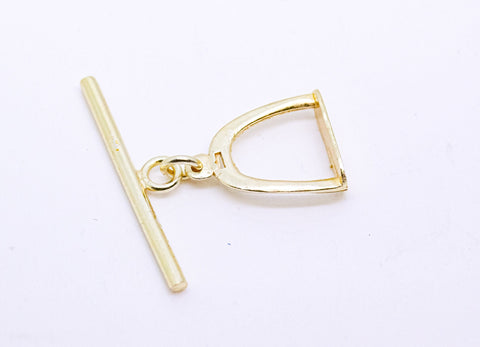 5 sets of Gold, Silver  Semi-Circle Toggle Clasp, 17mm, Toggle Clasp, Tarnish resistant, 5 sets, WHOLESALE,CLS045