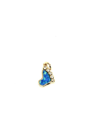 Opal and cz set baby feet charm/ pendant-CP435