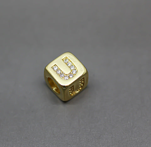 HOT SELLER Gold Alphabet Cubes, Gold Letter Cubes, S-Z Letters, 9x9mm, 1pc, 5 pcs, 10 pcs, Wholesale