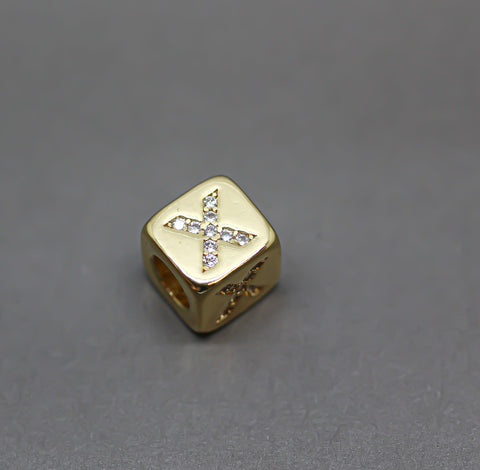 HOT SELLER Gold Alphabet Cubes, Gold Letter Cubes, S-Z Letters, 9x9mm, 1pc, 5 pcs, 10 pcs, Wholesale