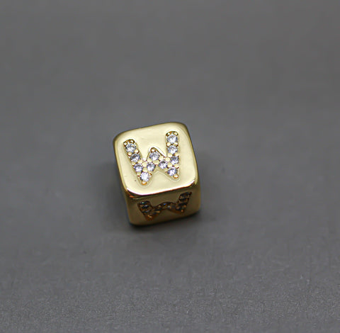 HOT SELLER Gold Alphabet Cubes, Gold Letter Cubes, S-Z Letters, 9x9mm, 1pc, 5 pcs, 10 pcs, Wholesale