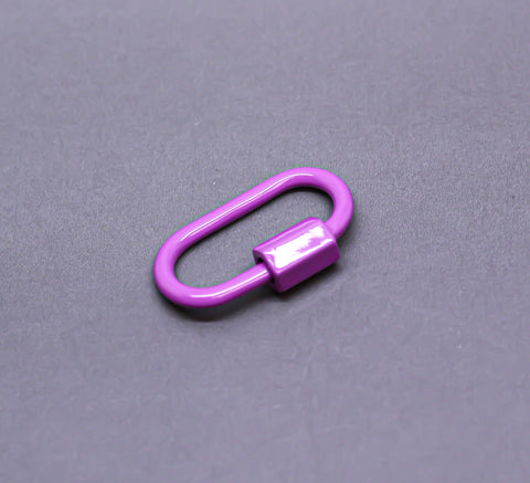 Lilac Purple Small U Shape Screw Clasp, Painted Carabiner Clasp, Painted Lacquer Clasp, Oval Screw Clasp, Strong, 1 pc or 10 pcs, WHOLESALE