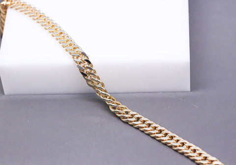 Gold Double Helix Cuban Chain, Gold Thick Cuban Chain, 6.2mm Thick Cuban Chain, Gold Layering Chain, Sell By Footage, WHOLESALE