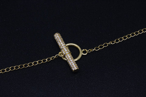 Gold Silver or Gunmetal CZ Toggle Clasp, 12mm width, 26mm long, Toggle Clasp,1 pc or 10 pcs, WHOLESALE,CLG047,CLS047