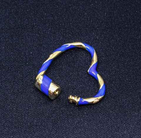 Navy Blue and Gold Small Heart Enamel Screw Clasp, Carabiner Lock, Screw Lock, 24mm, 1 pcs or 10 pcs, WHOLESALE CLG104