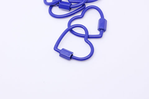 Royal Blue Screw Clasp, 20mm, Painted Carabiner Clasp, Painted Lacquer Clasp, Oval Screw Clasp, Strong, 1 pc or 10 pcs, WHOLESALE