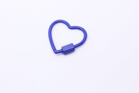 Royal Blue Screw Clasp, 20mm, Painted Carabiner Clasp, Painted Lacquer Clasp, Oval Screw Clasp, Strong, 1 pc or 10 pcs, WHOLESALE