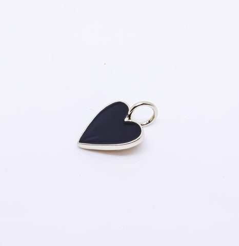 Large or Small Gold Enamel Heart Pendant, Red, White or Black Enamel, 15mm or 26mm, 1 pc or 10 pcs, WHOLESALE,CPG204