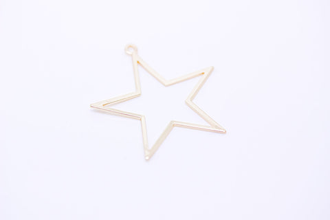 -2 pcs of Gold, Silver or Gun metal Large Open Star charm, 40mm, Open Star Pendant, Star Pendant, 2 pcs, 10pcs, WHOLESALE