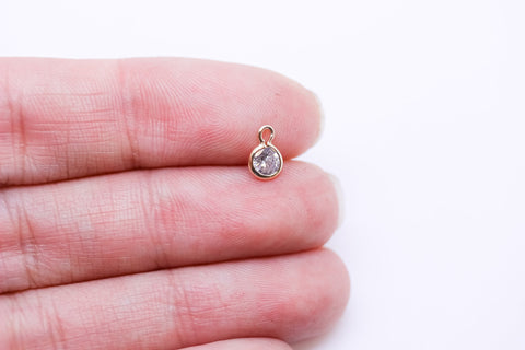 10 pcs of 4mm AAA quality Clear CZ Bezel Round Drops,4mm round crystal Drops, Crystal Drops,CZ Drops,10 pcs,CPG430