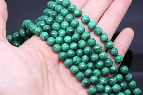 Beautiful Natural Malachite 4mm, 6mm Round Beads, Congo Malachite, Green Malachite,Round malachite Beads,15.5 inches, full Strand, WHOLESALE