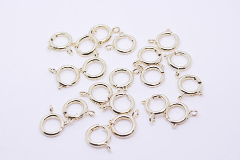 -5 pcs of Gold or Silver Spring Ring Clasp, 12mm, spring clasp, Round clasp, 5 pcs, CLG114-CLS114